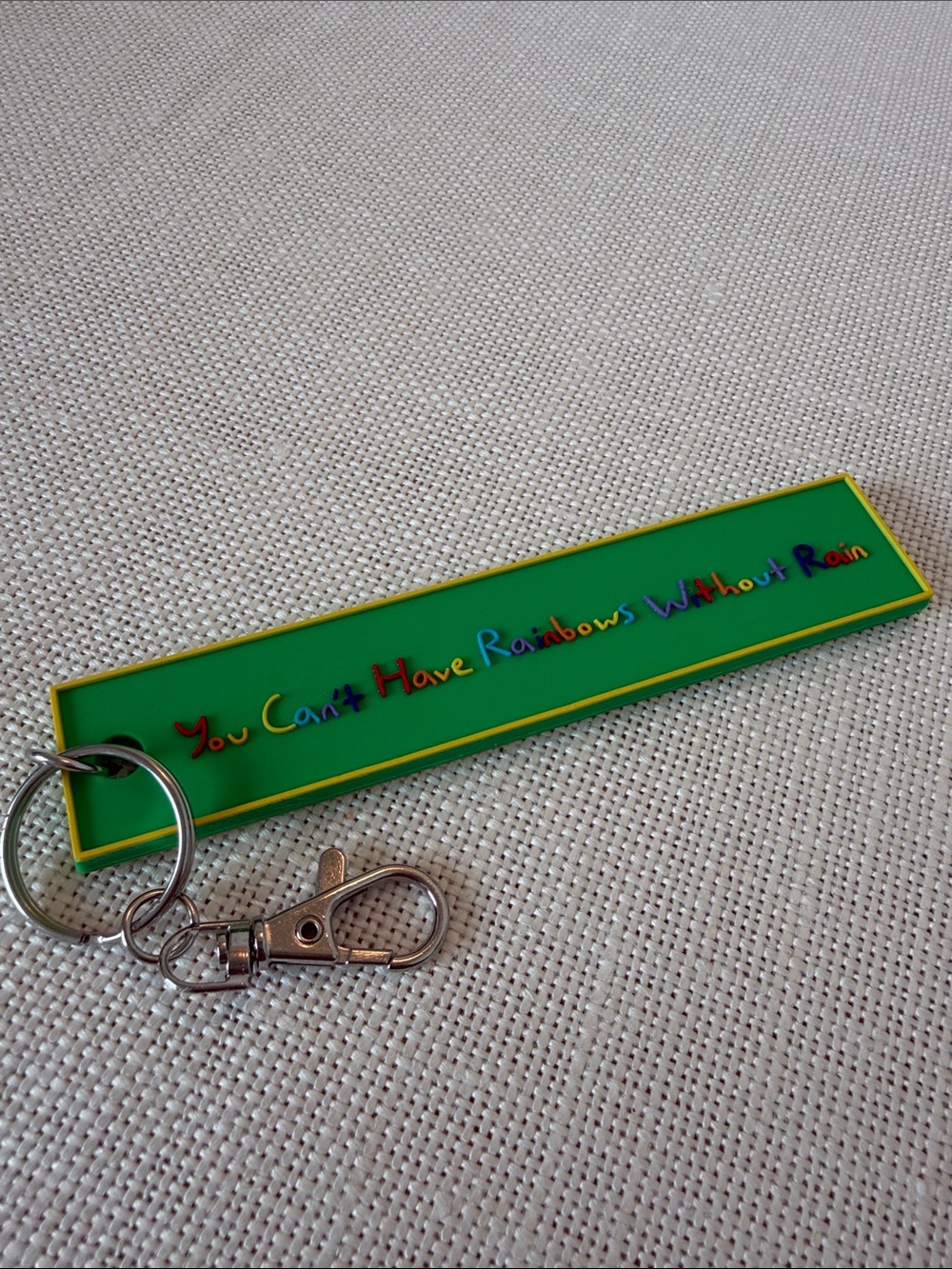 Barneys New York Green Rubber Keychain